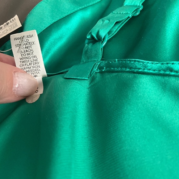 VTG 90s Victoria’s Secret Silk Emerald Green 3 Pc Lingerie Set Siren Honeymoon M - Picture 12 of 13